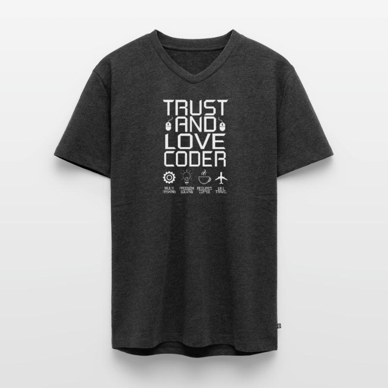 Coder programmer coffee developer gift Men's Premium Organic T-shirt with V-neck