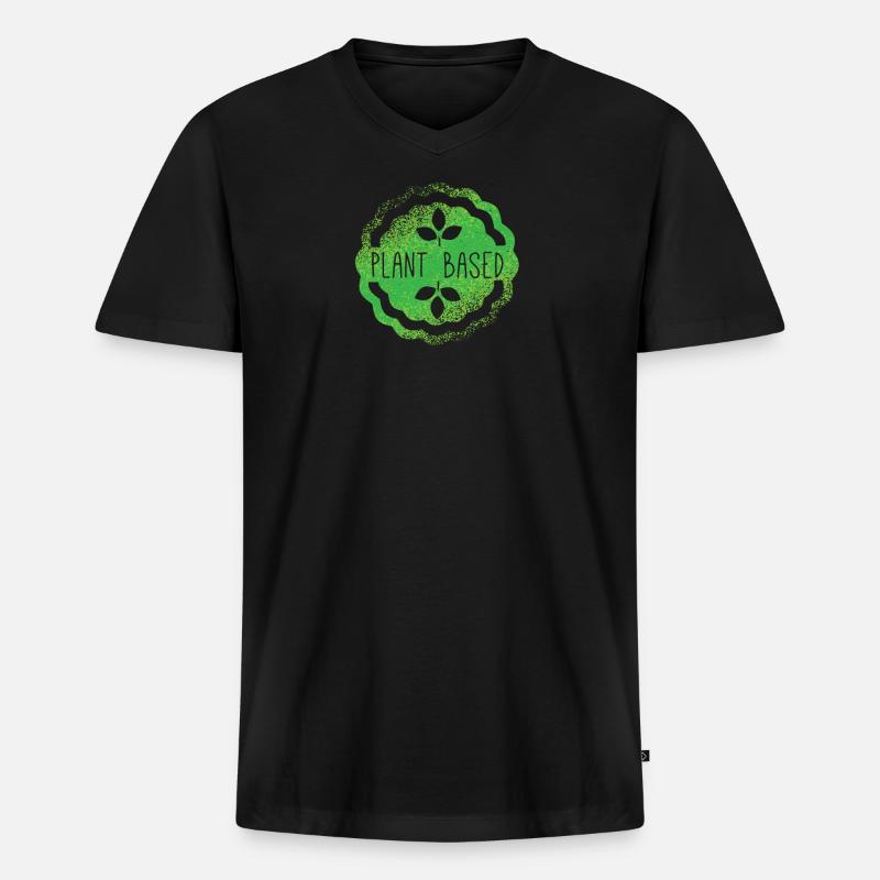 plant based veganer - Männer Premium Bio T-Shirt mit V-Ausschnitt - Schwarz