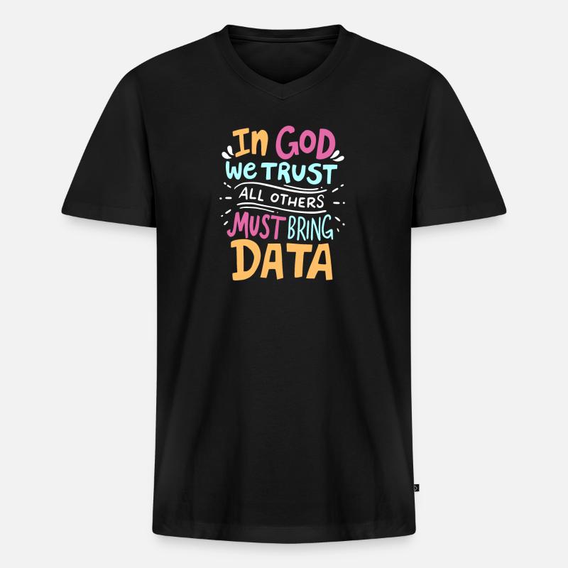 Lustiger Datenanalytiker Programmierer Spruch - Männer Premium Bio T-Shirt mit V-Ausschnitt - Schwarz