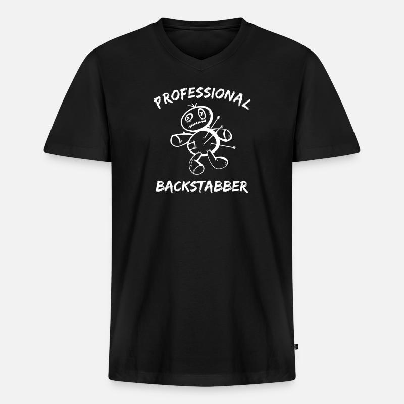 Professional Backstabber - Acupuncturist - Männer Premium Bio T-Shirt mit V-Ausschnitt - Schwarz