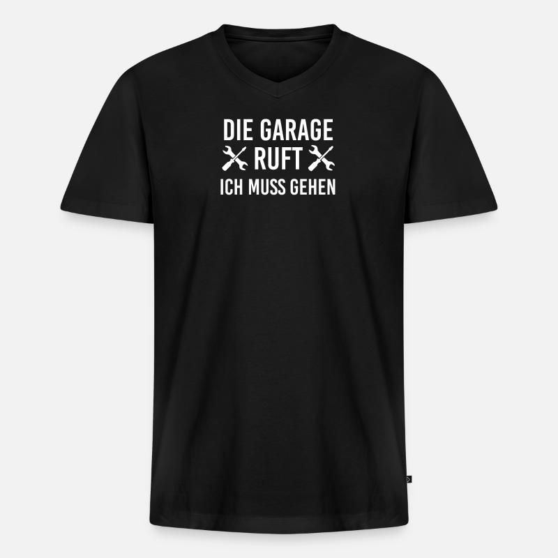 auto - Männer Premium Bio T-Shirt mit V-Ausschnitt - Schwarz