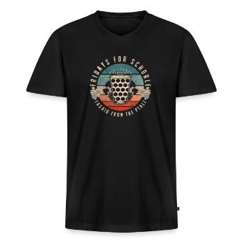 Fridays For Schorle Weinschorle Geschenk - Männer Premium Bio T-Shirt mit V-Ausschnitt - Schwarz - Vorne - Nico (187cm)