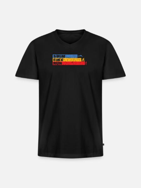 Triathlon - Men's Premium Organic T-shirt with V-neck - black