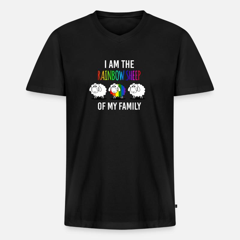 LGBT - Männer Premium Bio T-Shirt mit V-Ausschnitt - Schwarz
