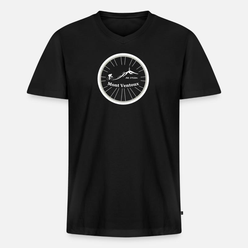 Mont Ventoux - Männer Premium Bio T-Shirt mit V-Ausschnitt - Schwarz