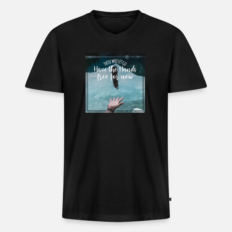 Free for new - Männer Premium Bio T-Shirt mit V-Ausschnitt - Schwarz