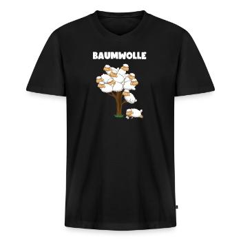 Lustiger Comic Baumwolle Schaf Spruch Geschenk - Männer Premium Bio T-Shirt mit V-Ausschnitt - Schwarz - Vorne - Nico (187cm)