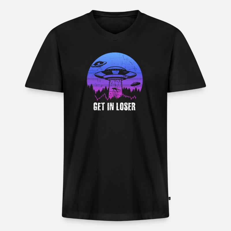 Get in Loser - Männer Premium Bio T-Shirt mit V-Ausschnitt - Schwarz