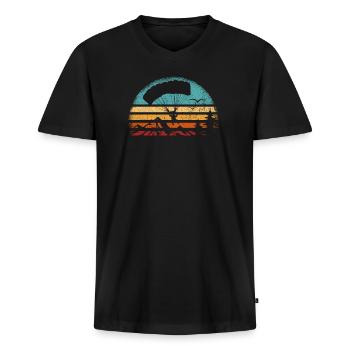 Paragliding Gleitschirmflieger Pilot Vintage Parag - Männer Premium Bio T-Shirt mit V-Ausschnitt - Schwarz - Vorne - Nico (187cm)