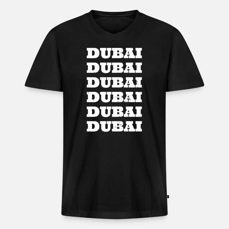Dubai - Männer Premium Bio T-Shirt mit V-Ausschnitt - Schwarz