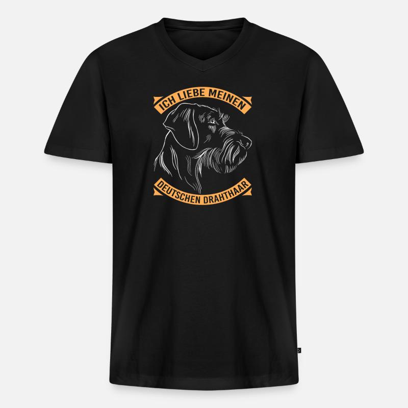 Hund Hundebesitzer - Männer Premium Bio T-Shirt mit V-Ausschnitt - Schwarz