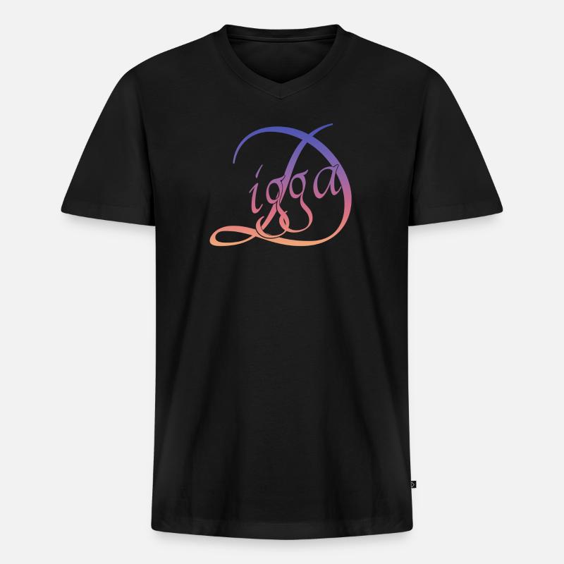 Digga digga - Männer Premium Bio T-Shirt mit V-Ausschnitt - Schwarz