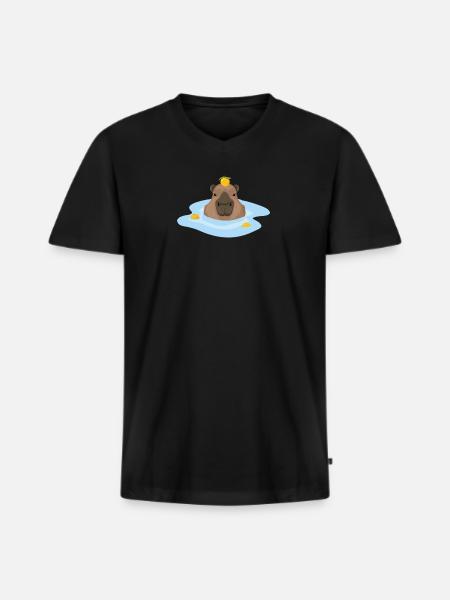 Capybaran lahjaideameemi Capybara Capybara - Premium luomulaatuinen miesten t-paita, jossa V-pääntie - musta