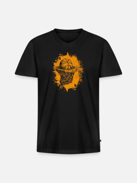 Dunking Basketball Player Layup Basketballeri - Men's Premium Organic T-shirt with V-neck - black