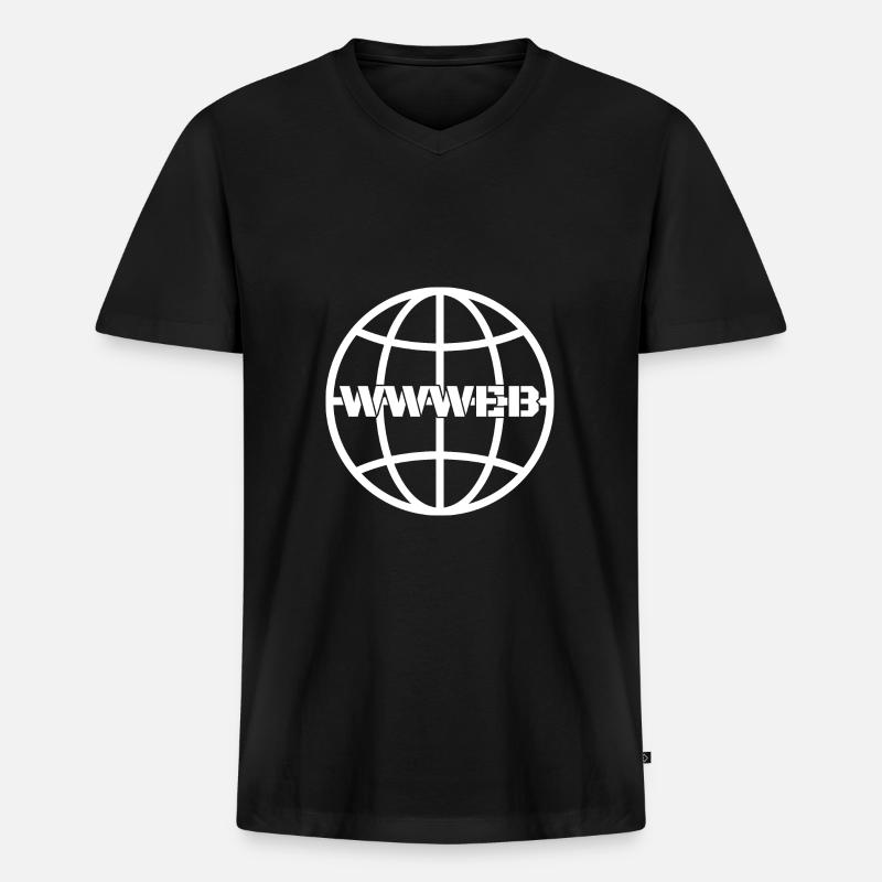 WWWeb (weiß) - Männer Premium Bio T-Shirt mit V-Ausschnitt - Schwarz