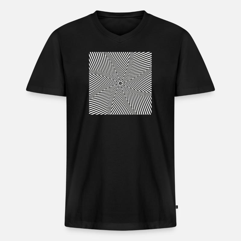 Starburst optisches Labyrinth - Männer Premium Bio T-Shirt mit V-Ausschnitt - Schwarz