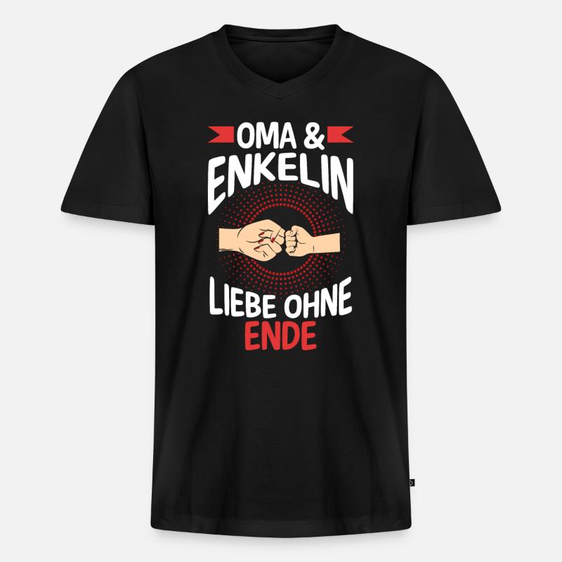 Oma Großmutter und Enkelin - Männer Premium Bio T-Shirt mit V-Ausschnitt - Schwarz