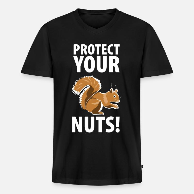 Squirrel Eichhörnchen Dieb Tierpfleger - Männer Premium Bio T-Shirt mit V-Ausschnitt - Schwarz