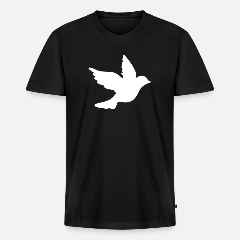 Frieden taube - Männer Premium Bio T-Shirt mit V-Ausschnitt - Schwarz