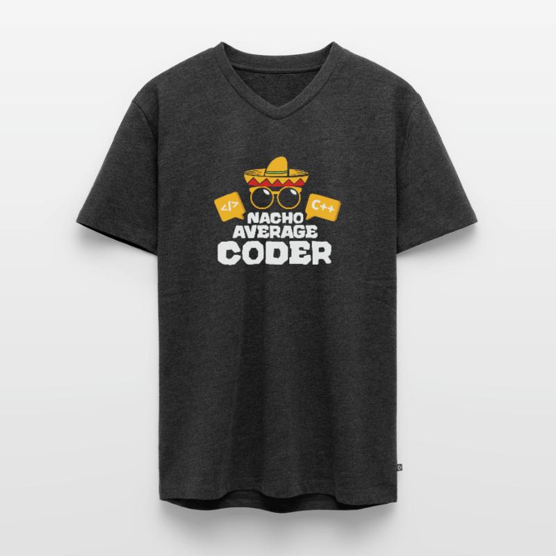 Nacho Codeur Moyen Codage Taco Programmeur Mexicain T-shirt encolure en V Premium bio Homme
