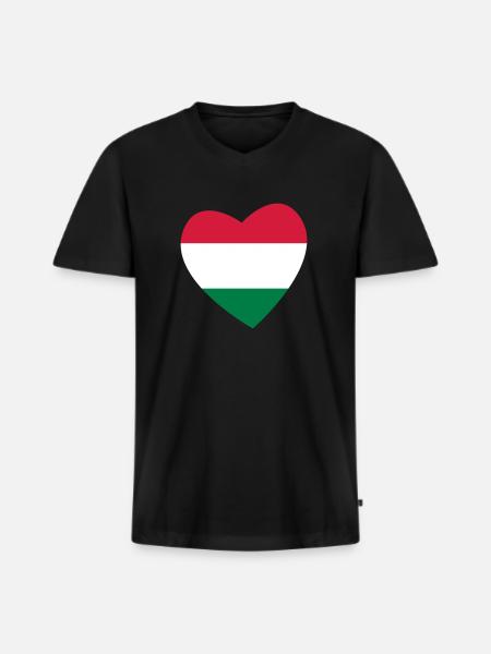 Heart Hungary - Men's Premium Organic T-shirt with V-neck - black
