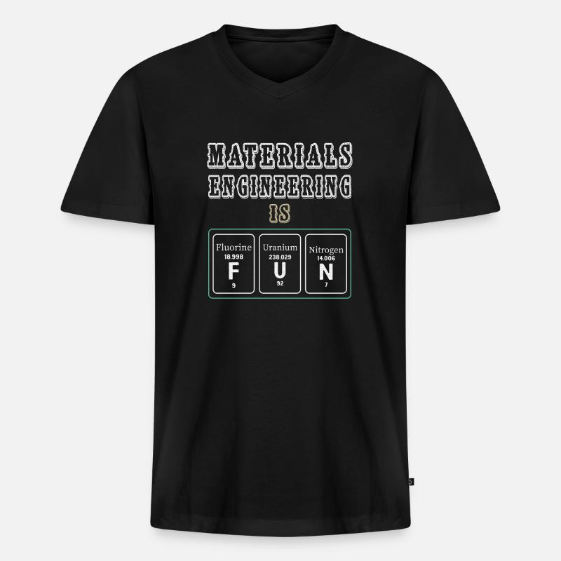 Materialtechnik macht Spaß - Männer Premium Bio T-Shirt mit V-Ausschnitt - Schwarz