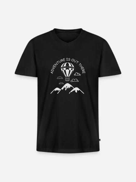 Heißluftballon & Ballon Fahrer Geschenk - Männer Premium Bio T-Shirt mit V-Ausschnitt - Schwarz