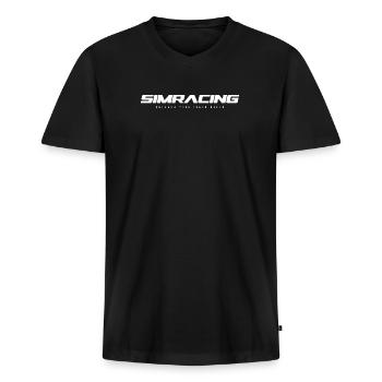 SIMRACING - unleash your inner racer - Men's Premium Organic T-shirt with V-neck - black - Front - Nico (187cm)