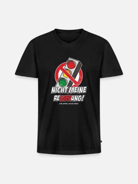 Not my government - Men's Premium Organic T-shirt with V-neck - black