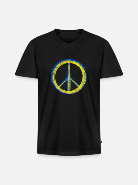 Peace for Ukraine - Men's Premium Organic T-shirt with V-neck - black