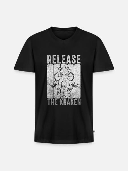 Cthulhu - Men's Premium Organic T-shirt with V-neck - black