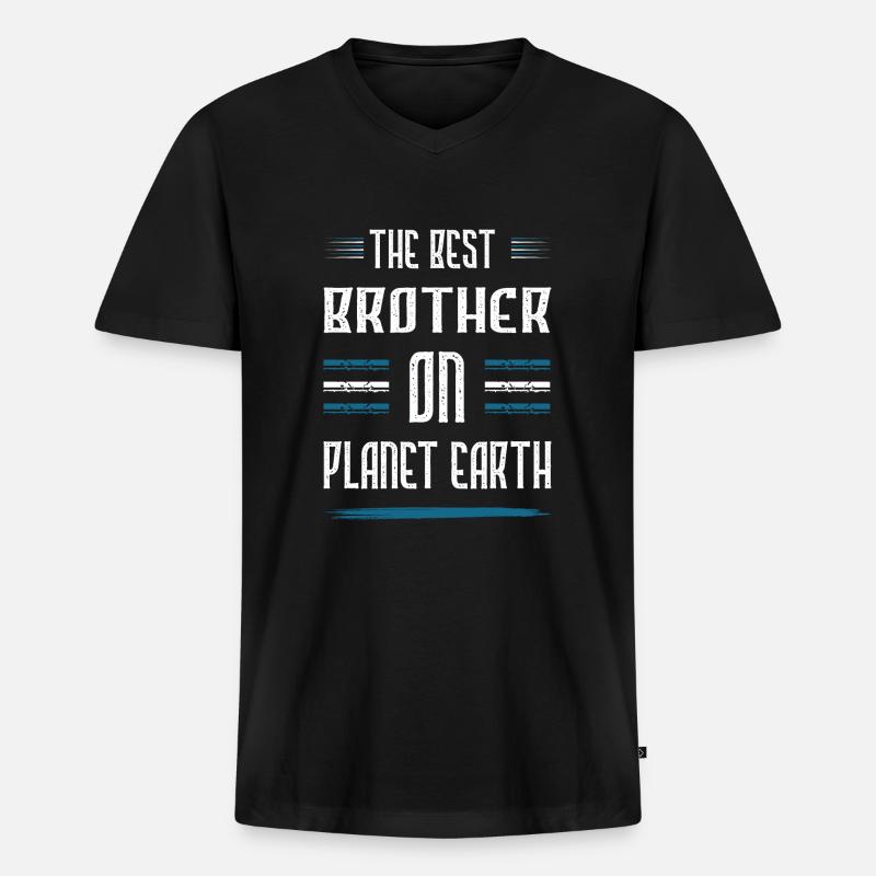Bester Bruder Spruch - Männer Premium Bio T-Shirt mit V-Ausschnitt - Schwarz