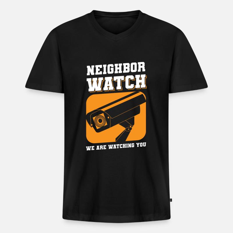 Nachbar Freundschaft Bier Feier - Männer Premium Bio T-Shirt mit V-Ausschnitt - Schwarz