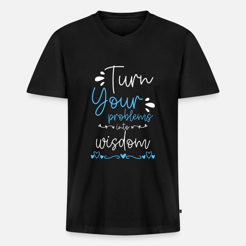 Problem Spaß Kein Problem Motto - Männer Premium Bio T-Shirt mit V-Ausschnitt - Schwarz