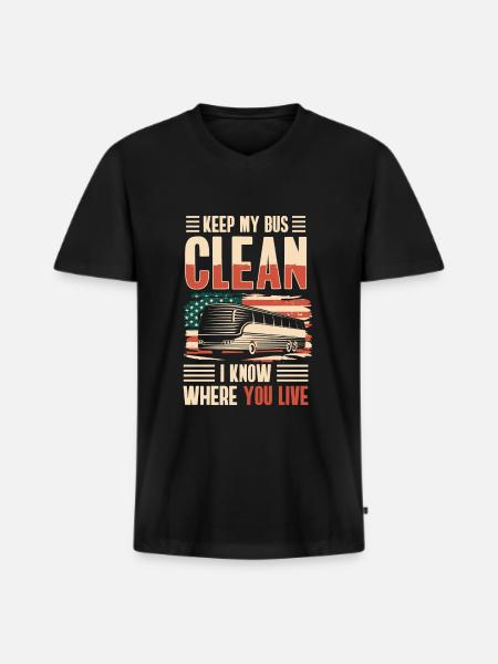Fahrer Beruf Arbeit Kraftfahrer - Männer Premium Bio T-Shirt mit V-Ausschnitt - Schwarz