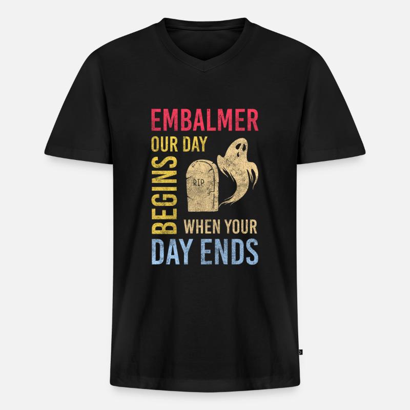 Bestatter Berufung - Männer Premium Bio T-Shirt mit V-Ausschnitt - Schwarz
