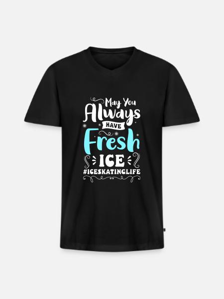 Schlittschuh Eisbahn - Men's Premium Organic T-shirt with V-neck - black