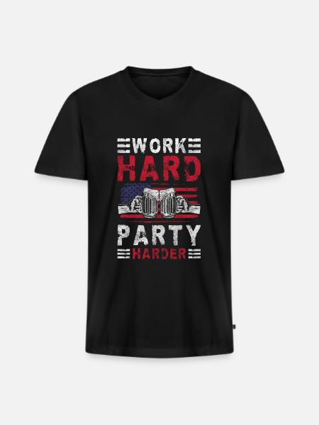 Party Schlager Drinking - Men's Premium Organic T-shirt with V-neck - black