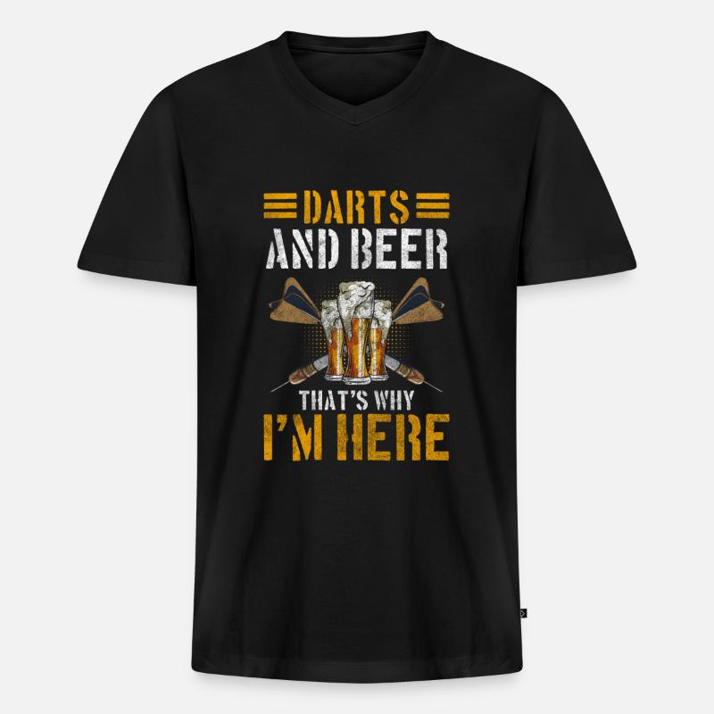 Darts Ziel Wettkampf - Männer Premium Bio T-Shirt mit V-Ausschnitt - Schwarz
