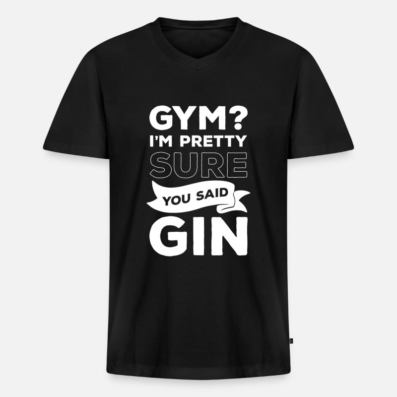 Gin Genuss Trinker Schnaps - Männer Premium Bio T-Shirt mit V-Ausschnitt - Schwarz