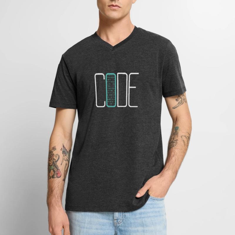 Codeur Développeur Computer Nerd Citation T-shirt encolure en V Premium bio Homme