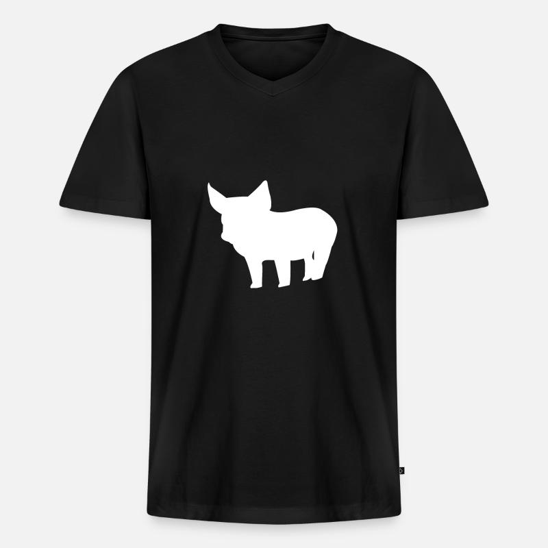 Ferkel - Männer Premium Bio T-Shirt mit V-Ausschnitt - Schwarz