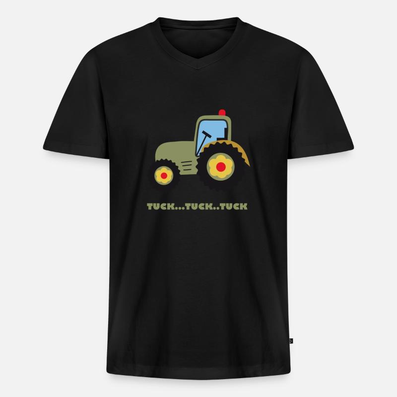 Traktor Geschenk für Traktorfans Kinder - Männer Premium Bio T-Shirt mit V-Ausschnitt - Schwarz