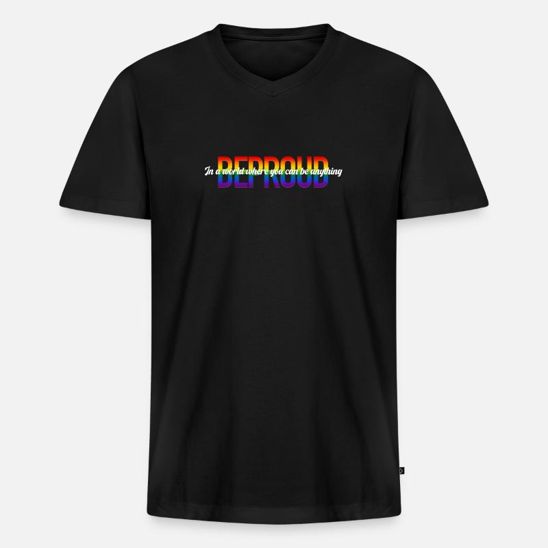 STOLZ SEIN - Männer Premium Bio T-Shirt mit V-Ausschnitt - Schwarz