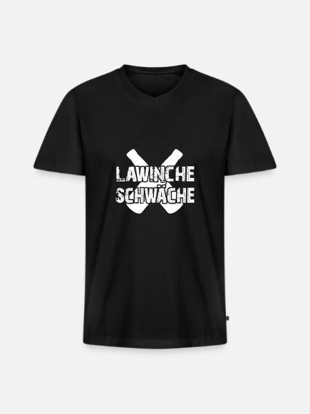 Lawinche schwäche - Männer Premium Bio T-Shirt mit V-Ausschnitt - Schwarz