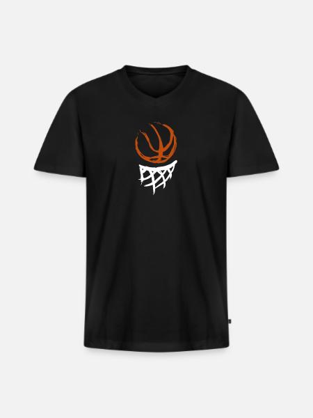 Basketball, Korb, Geschenk, Basketballer - Männer Premium Bio T-Shirt mit V-Ausschnitt - Schwarz