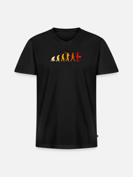 BBQ Evolution - barbecue, barbecue, barbecue - T-shirt encolure en V Premium bio Homme - noir