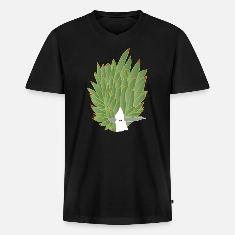 Blattschnecke, Blattschaf, Blattschafschnecke - Männer Premium Bio T-Shirt mit V-Ausschnitt - Schwarz