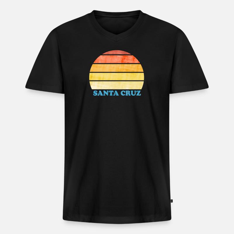 Santa Cruz - Premium økologisk T-shirt med V-hals til mænd - sort