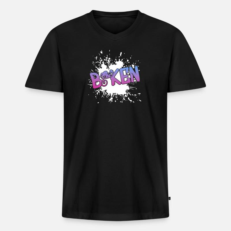 Biken Downhill - Männer Premium Bio T-Shirt mit V-Ausschnitt - Schwarz